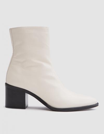 Alumnae Simple Bootie With Chunky Heel