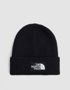 The North Face Black Box Logo Box Cuff Beanie In Urban Navy