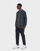 Acne Studios Button Up Flannel Shirt In Carbon Grey
