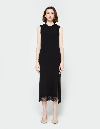Callahan Fringe Column Dress In Black
