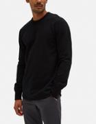 Reigning Champ Scalloped Ls Crewneck - Midweight Terry In Black