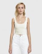 Which We Want Deedee Velour Crop Top In White