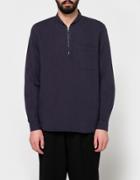 Our Legacy Shawl Zip Shirt Purple Blue Cotton/linen
