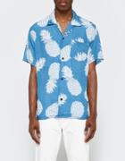 Beams Plus Indigo Aloha S/s Shirt In