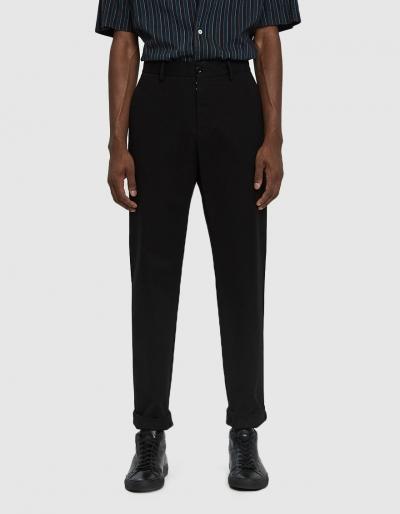 Maison Margiela Soft Brushed Chino Trouser In Black