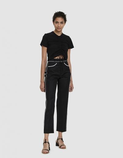 Which We Want Maddie Ruched Crop Top