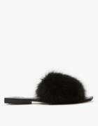 Parme Marin Furry Baby Slides In Black