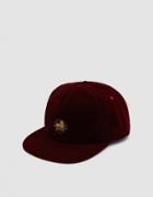 St Ssy Gold Velvet Cap In Burgundy
