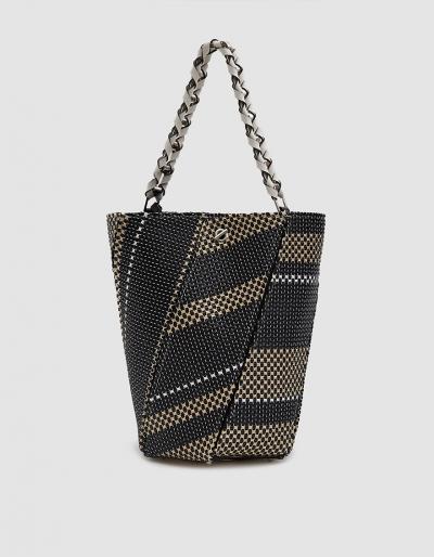 Proenza Schouler Medium Hex Bucket Bag In Black/white/ecru