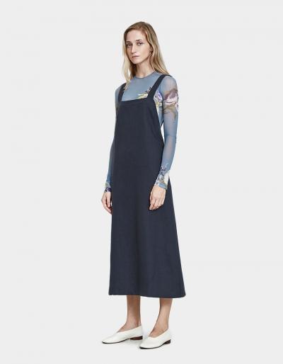 Baserange Duffy Overall Dress In Petrolium