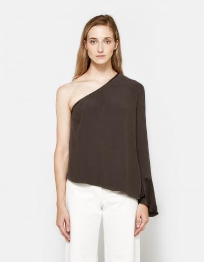 Farrow One Shoulder Asymmetrical Top In Army