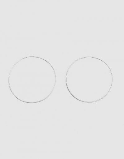 Loren Stewart Xl Silver Hoop Earrings