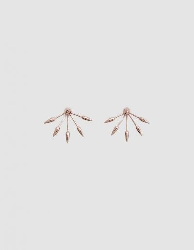 Pamela Love 5 Spike Earrings In Rose Gold