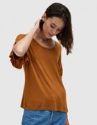 Which We Want Cierra Ruffle Sleeve Tee In Cognac