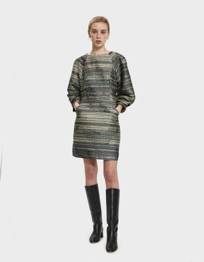 Rodebjer Baccia Metallic Weave Dress