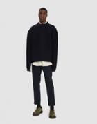 Jil Sander Long Sleeve Sweater In Dark Blue