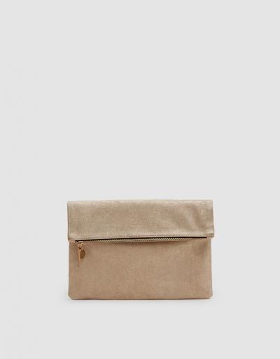 Clare V. Foldover Clutch In Gold