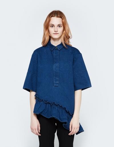Marni Jean Ruffled Neck