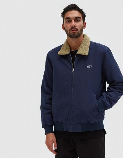 Obey Clubber Jacket In Navy