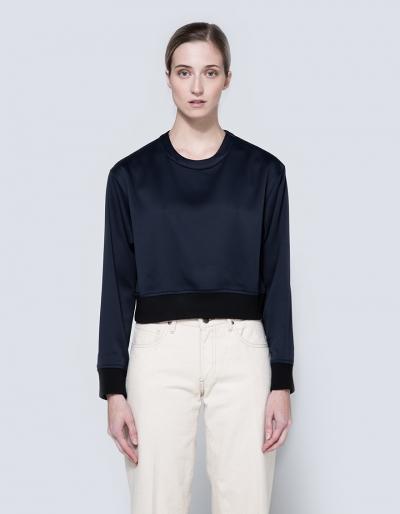 Frankie Scuba Cropped Pullover In Navy