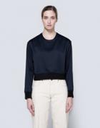 Frankie Scuba Cropped Pullover In Navy