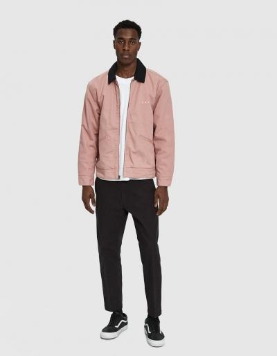 Obey Dillinger Twill Trucker Jacket In Rose