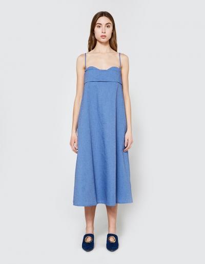 Toit Volant Verona Dress In Chambray