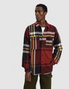 Engineered Garments Heavy Twill Plaid Work Shirt In Black/red/yellow