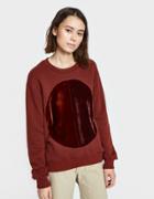 Correll Correll Duo Velvet Circle Sweatshirt In Rust