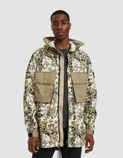 Stone Island Alligator Camo Hooded Coat Capospalla