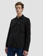 Stone Island Nylon Metal Zip Overshirt In Black