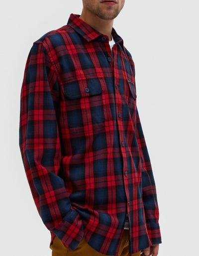 Obey Norwich Woven Shirt In Red