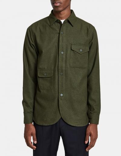 Han Kjobenhavn Army Shirt In Garden Green