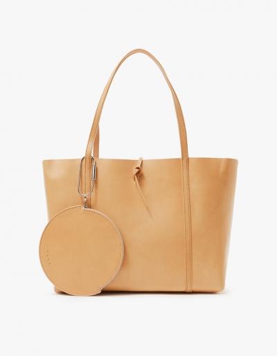 Kara Tie Tote W/ Pouch In Nude