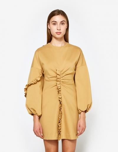 Tibi Ruffle Mini Dress In Chene