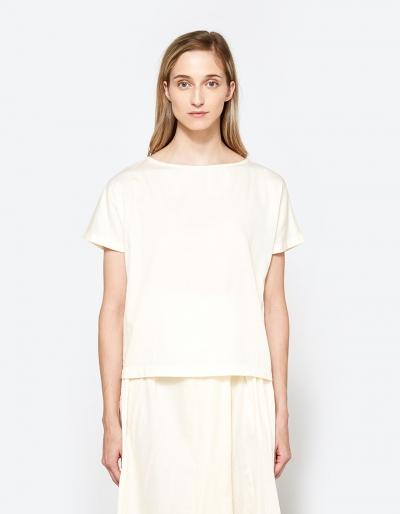 Black Crane Boat Neck Top In Eggshell
