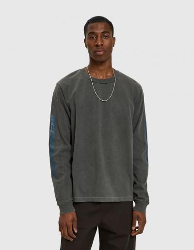 Yeezy Calabasas Long Sleeve T-shirt In Core Grey/indigo