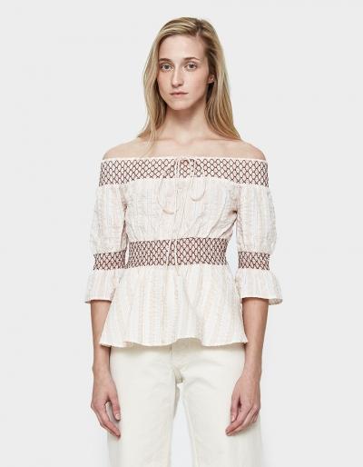 Ganni Charron Top In Cloud Pink