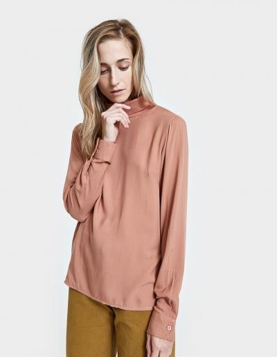 Jesse Kamm Long Sleeve Stack Top In Desert Rose