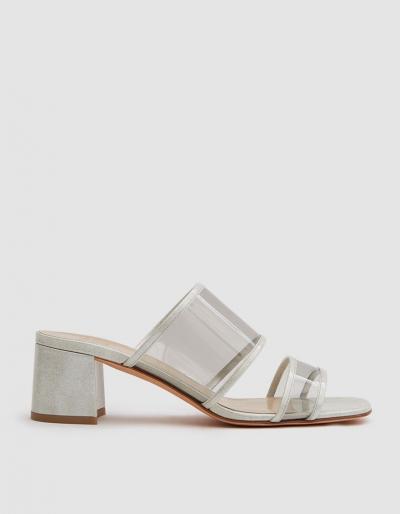 Maryam Nassir Zadeh Martina Clear Slide Tortoise Silver