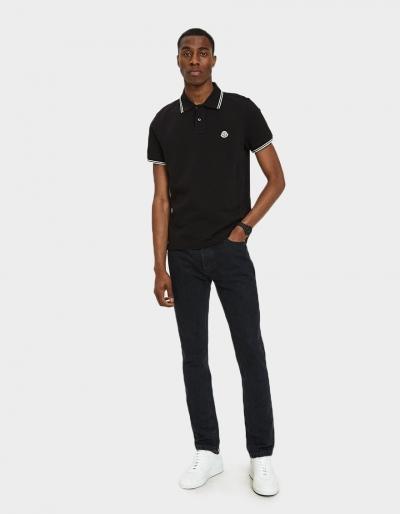 Moncler Maglia Polo In Black