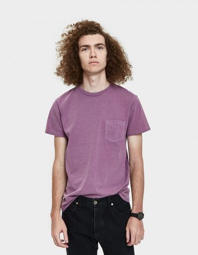 Velva Sheen Pigment S/s Pocket Tee In Purple