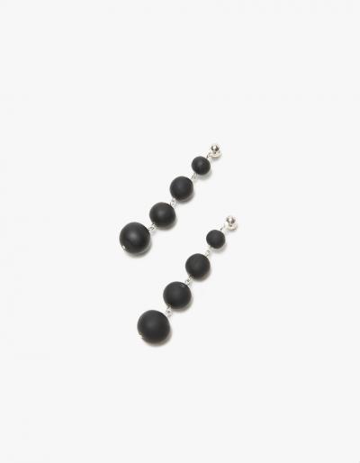 Surface Handmade Ball Drop Earrings In Black