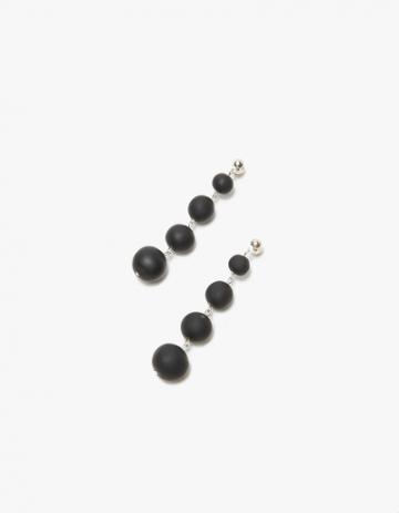 Surface Handmade Ball Drop Earrings In Black