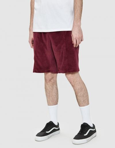 St Ssy Velour Short In Burgundy