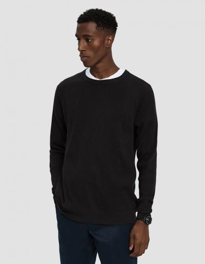 Saturdays Nyc L/s Kasu Waffle Stripe Tee In Black
