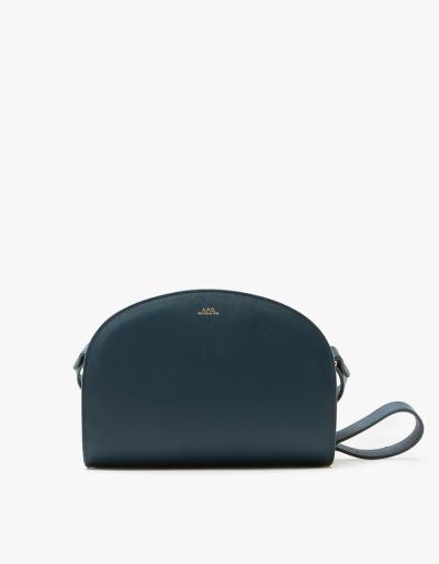 A.p.c. Sac Demi-lune In Bleu Canard