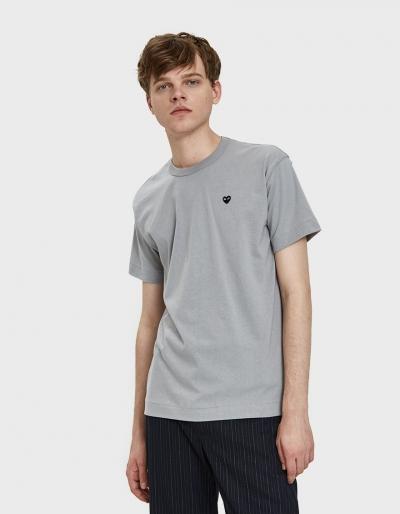 Comme Des Gar Ons Play Small Black Heart Play T-shirt In Grey