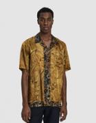 Dries Van Noten Camp Collar Button Up Shirt In Gold
