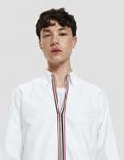 Thom Browne Zip Front Classic Long Sleeve Point Collar